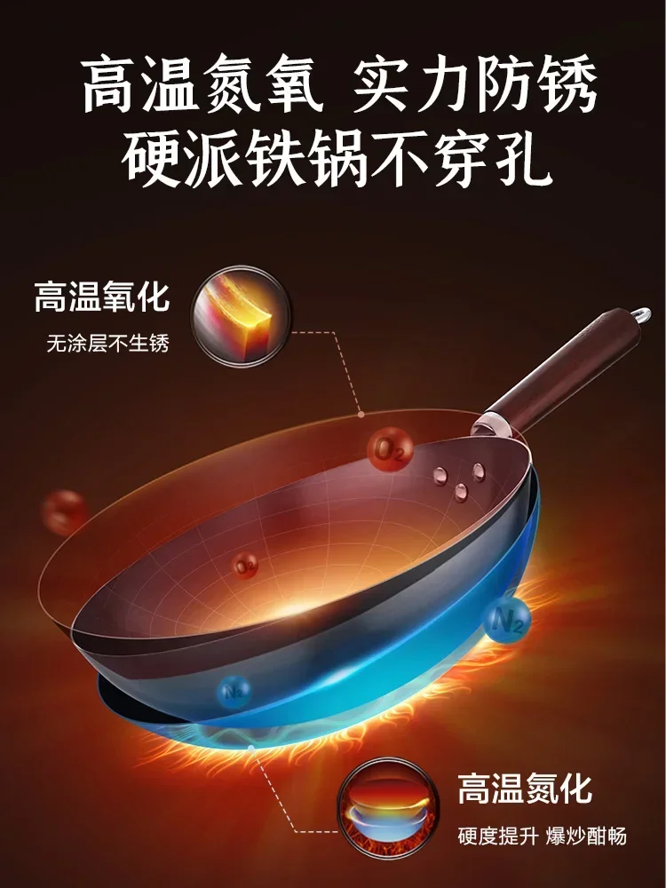 SUPOR Cast iron cookware Uncoated wok Cooking pot non stick Frying pan Induction cooker gas universal Cast iron Pots and pans