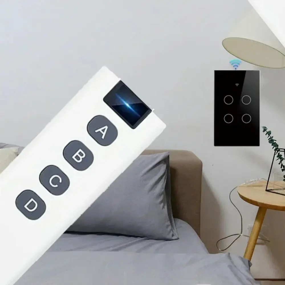 

Американская вилка Wi-Fi, умный выключатель света, сенсорное управление, управление через приложение, сенсорный сенсорный переключатель, одиночный открытый пульт дистанционного управления, светодиодные выключатели света