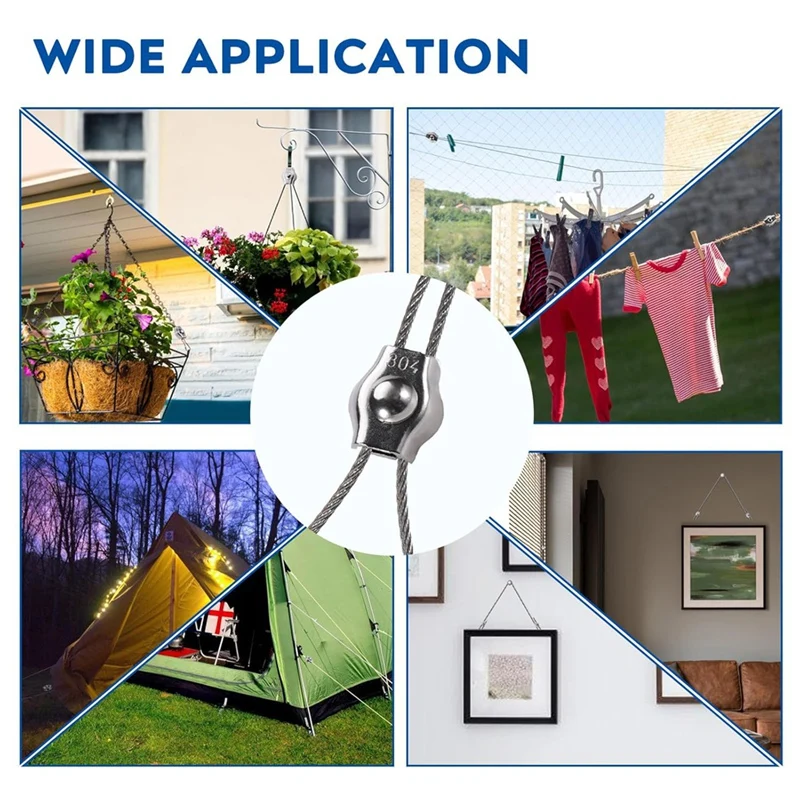 PORK-20PCS 1/8 นิ้ว M3 สแตนเลสสตีลเชือกสายคลิป CLAMP, m3 Simplex SINGLE Bolt ลวดเชือกคลิปสําหรับ 1/8In ลวดเชือก