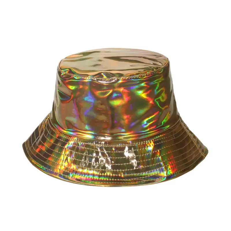 Laser colorful glossy fisherman hat, men's and women's versions, cyberpunk style, suitable for accents, stage performances