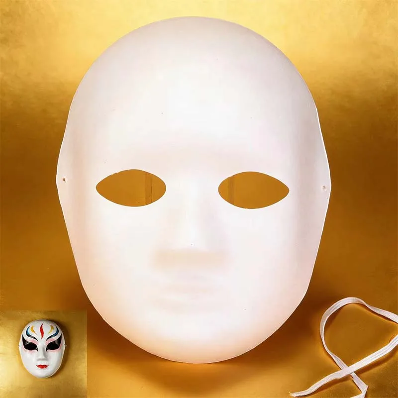 10 Stück DIY Vollgesichtsmasken aus Papier, Blanko Weiß, Halloween Cosplay Katze, DIY Bemalbare Paar-Halbmasken, Tier-Masken für Party, Mardiup Bastelset
