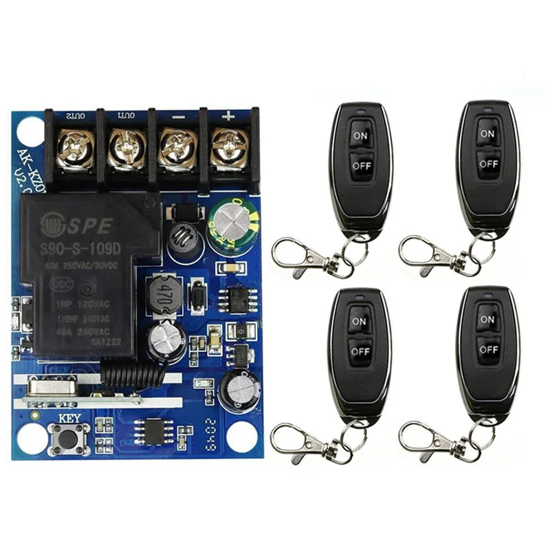 433Mhz Universal Wireless Remote Control DC12V 24V 48V 30A Relay Receiver Module RF Switch Remote Control For Gate Garage Opener