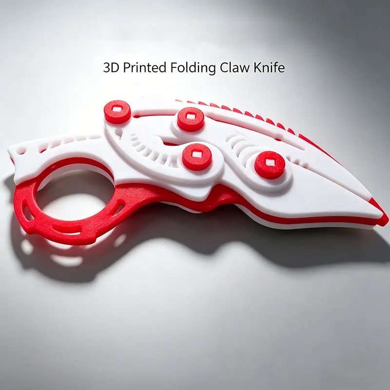 3D Printed Gravity Folding Claw Knife, Karambit Fidget Toy, Stress Relief Plastic EDC Decompression Toy , Cosplay Prop