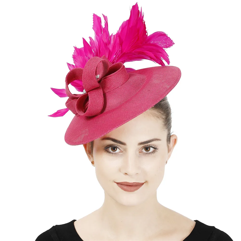 

Kentucky Red Big Fascinator Hats Ladies Elegant Church Wedding Party Cocktail Hats Elegant Hair Clips Mesh Hair Accessories