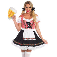German Oktoberfest Costume Woman Pink Blue Bavarian Traditional Dress Festival Bar Maid Waitress Outfit 2025