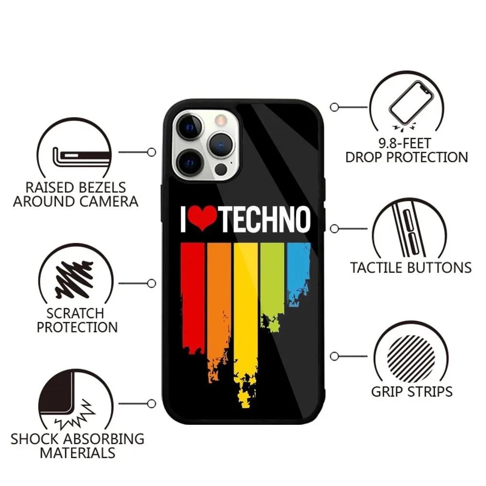 COOL Techno Music Phone Case For iPhone 15,14,13,12,11,Plus,Pro,Max Mini Magsafe Magnetic Wireless Charging