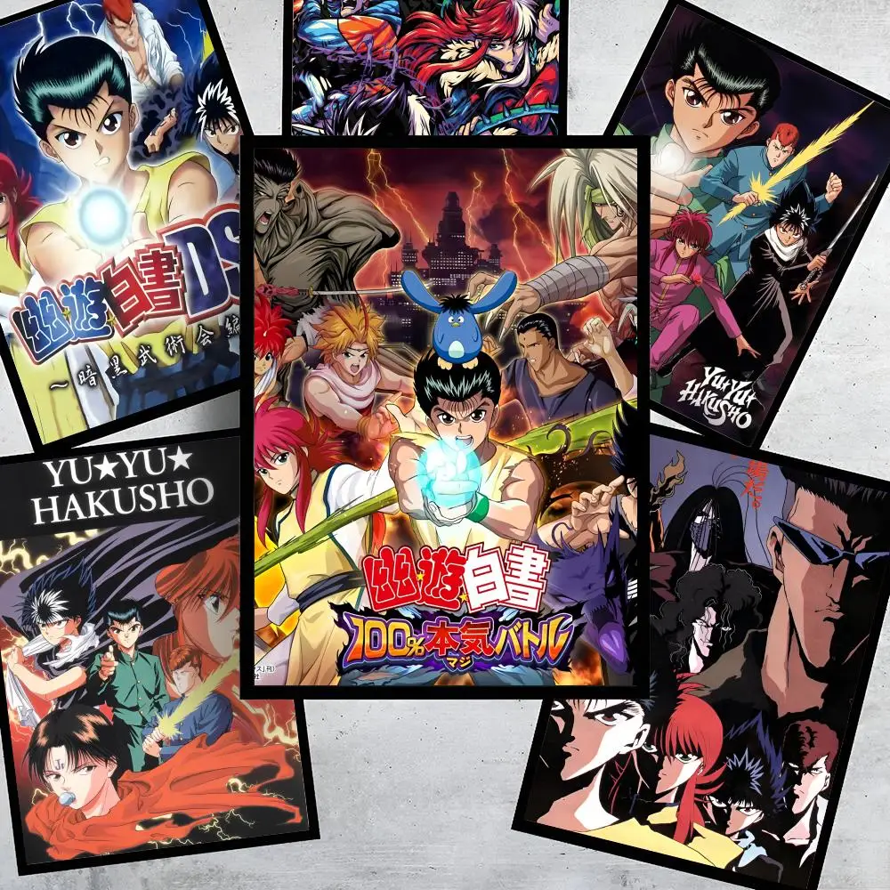 

YuYu H-Hakusho Poster Stickers HD Painting Self-Adhesive Art for Bedroom Living Room Home Decor Modern Wall Decals Gift