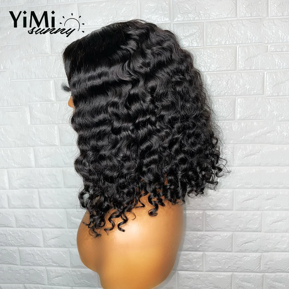 

200% 3C 4A Burmese Wave Lace Front Human Hair Wig For Women Virgin Malaysia 4x4 Lace Closure Wig Middle Part Natural Yimisunny