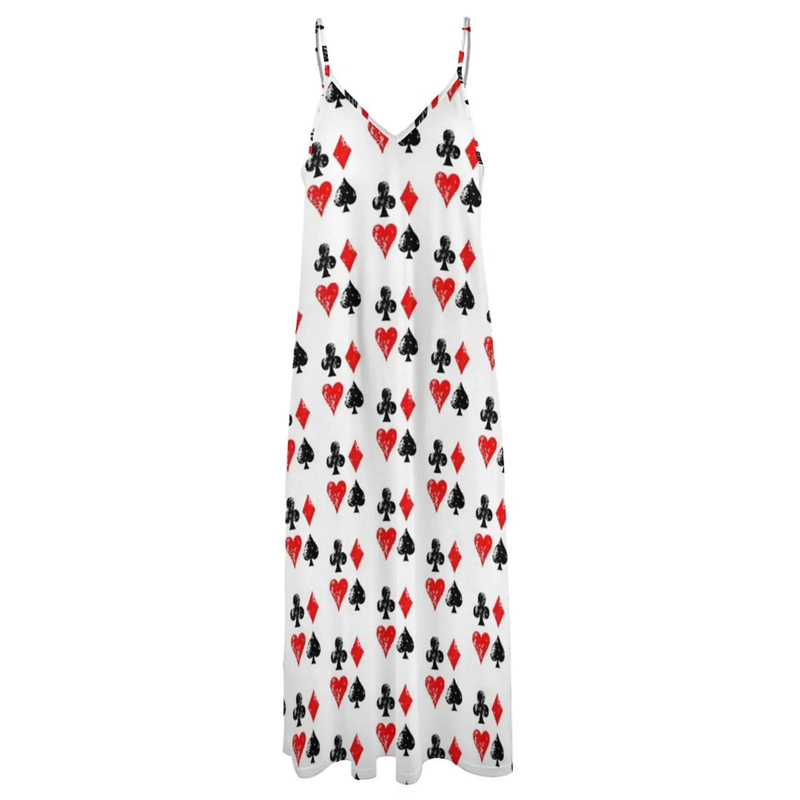 playing cards distressed retro gambling hearts spades Design Sleeveless Dress summer dress daily dress women summer 2024