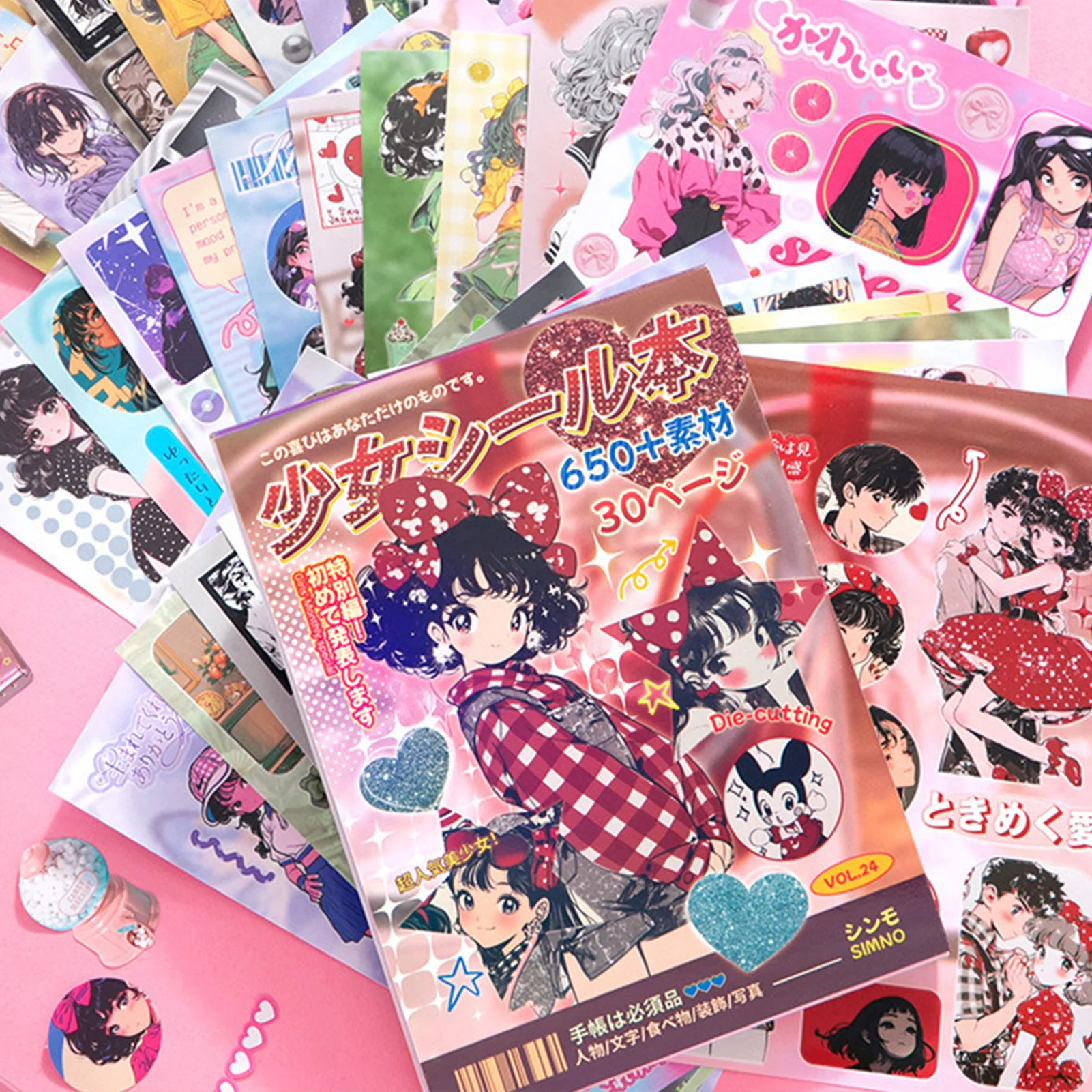 Japanese Anime Girly Stickers Girly Decorative Label Stationery Sticker for Scrapbooking Journals Art Projects