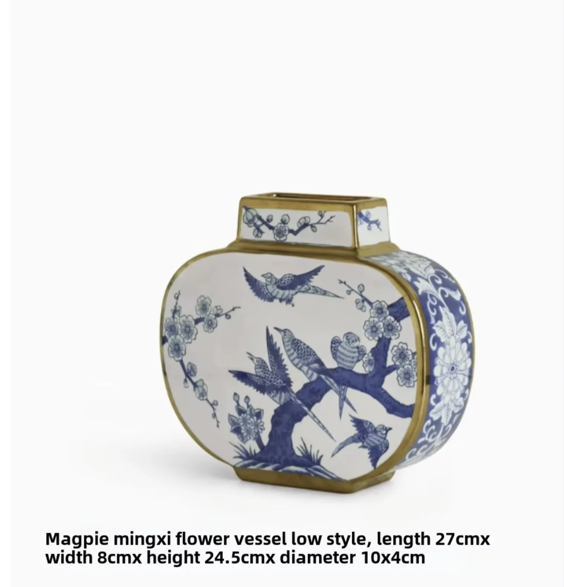 Vase Kürbis Keramik Blumenornament