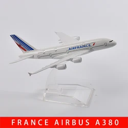 JASON TUTU 16cm Air France Aeroplane model Airbus A380 Aircraft Model Planel Airplane Diecast Metal 1/400 Scale Planes