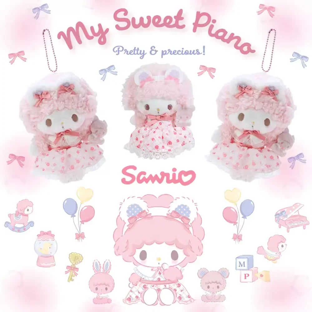 

2024 Sanrio Birthday Series My Sweet Piano Melody Plush Doll Pendant Brooch Sticker Cosmetic Bag Card Holder Hair Clip Anime Toy