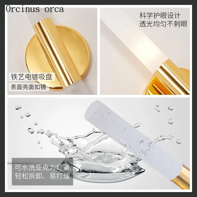 Nordic modern simple gold double head wall lamp living room corridor bedroom bedside lamp creative LED wall lamp free shipping