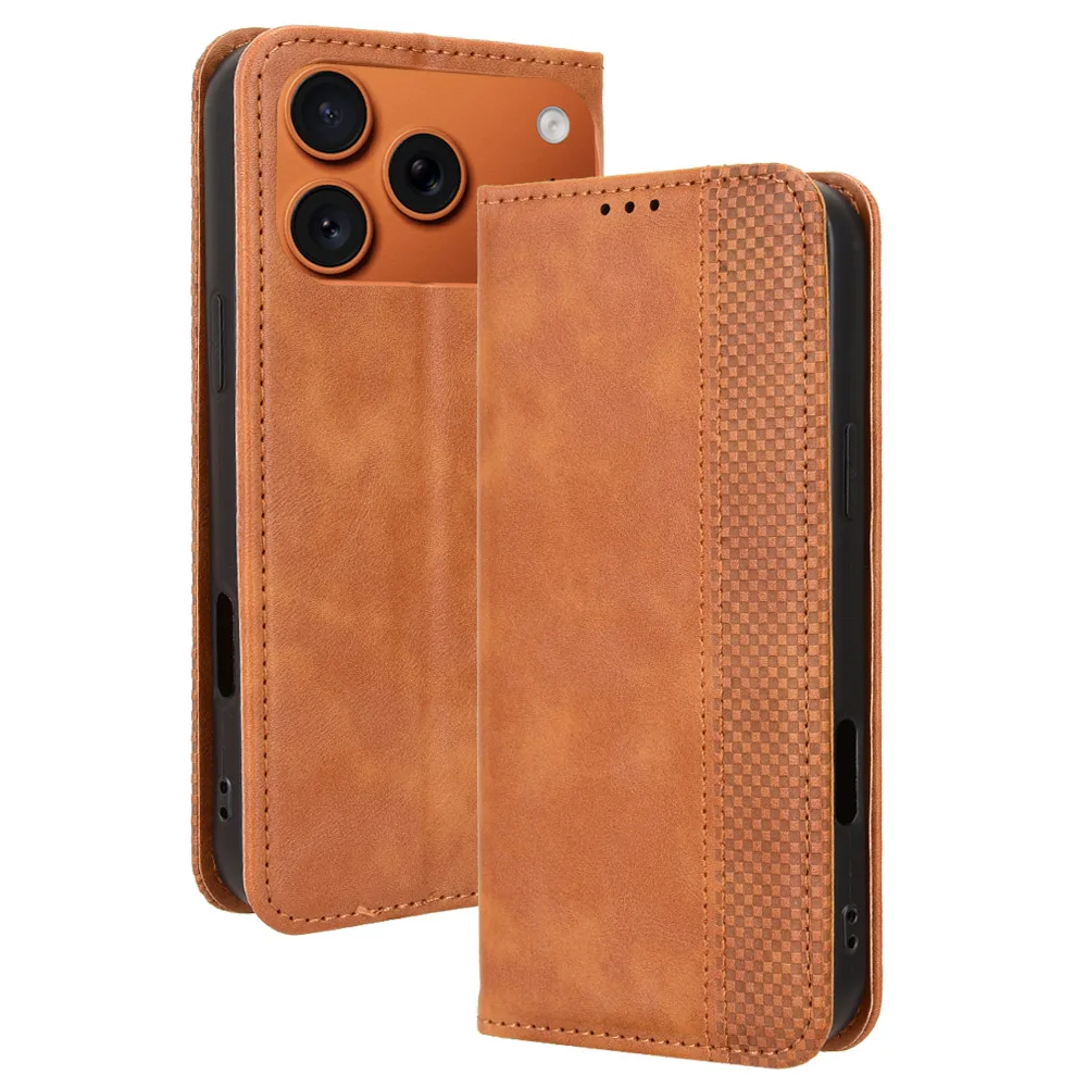 

For iPhone 17 Pro Max Case Retro PU Leather Back Case Cover For iPhone 17 Pro Max Funda Phone Accessories