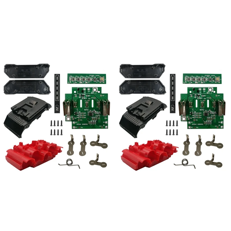 2 pçs 5x21700 bat618 5 núcleo caixa de bateria li-ion pcb proteção de carregamento placa de circuito escudo para 18v bat610 bat609