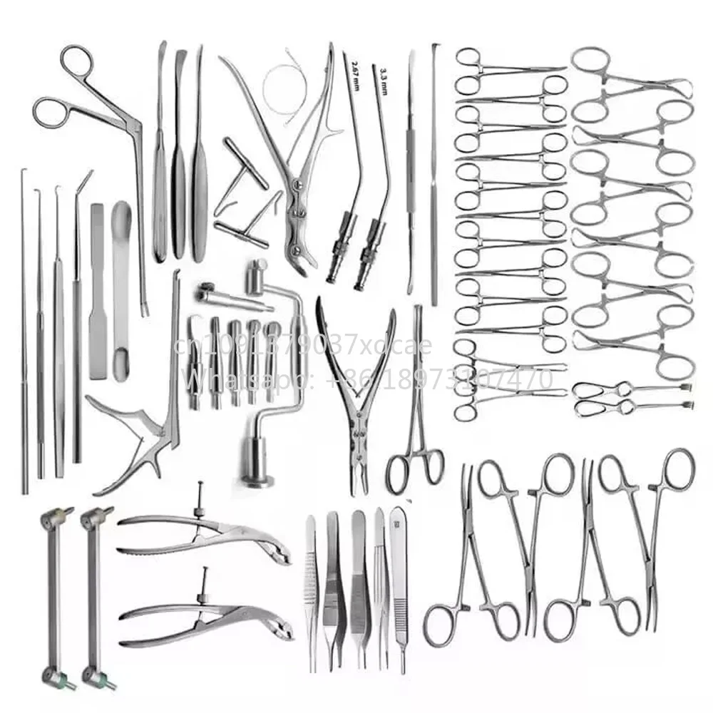 2026 NEW Azicon's 133 Pcs Neuro Surgery Instruments Set Cranial Spinal Neurosurgical Brain Tumors Procedure Surgery Instruments