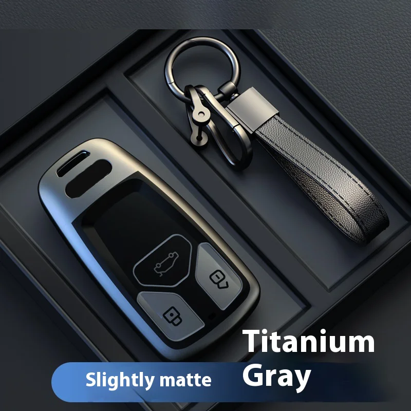 New Titanium Gray for Audi A1 A3 8v A4 B9 A5 A6 C7 Q3 Q5 Q7tt  Remote Smart Auto Car Key Case Cover Holder Fob Bag Accessories