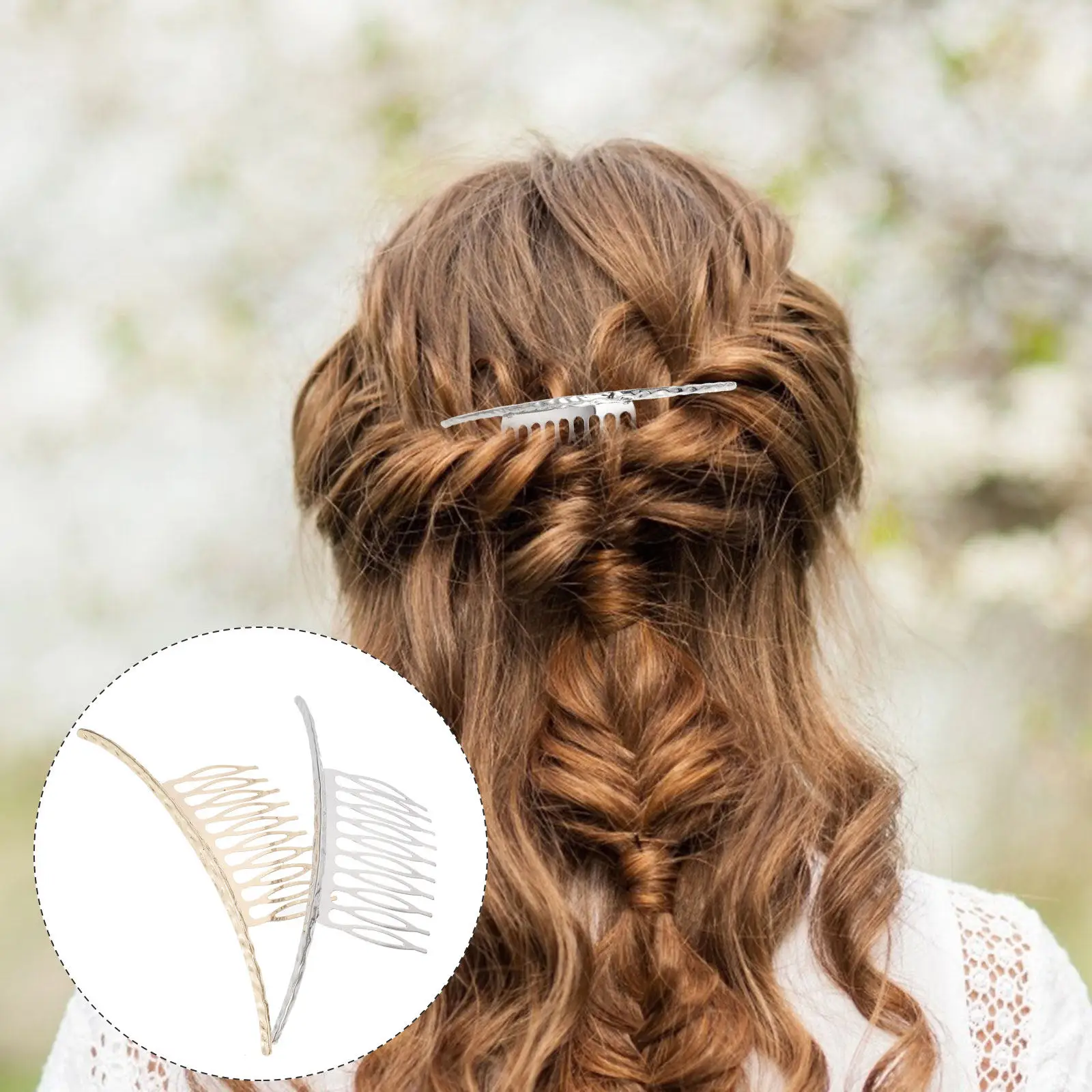 

2Pcs Simple Yet Stylish Hair Combs for Women Lightweight Alloy Side Combs 10-Tooth Firm Grip Perfect for Daily Wear Bridal