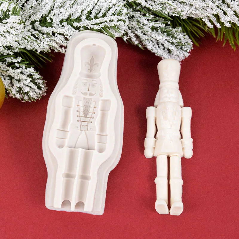 Christmas 3D Nutcracker Soldier Silicone Mold Candy Chocolate Fondant Baking Mould Dessert Cake Decoration Kitchen Baking Tool