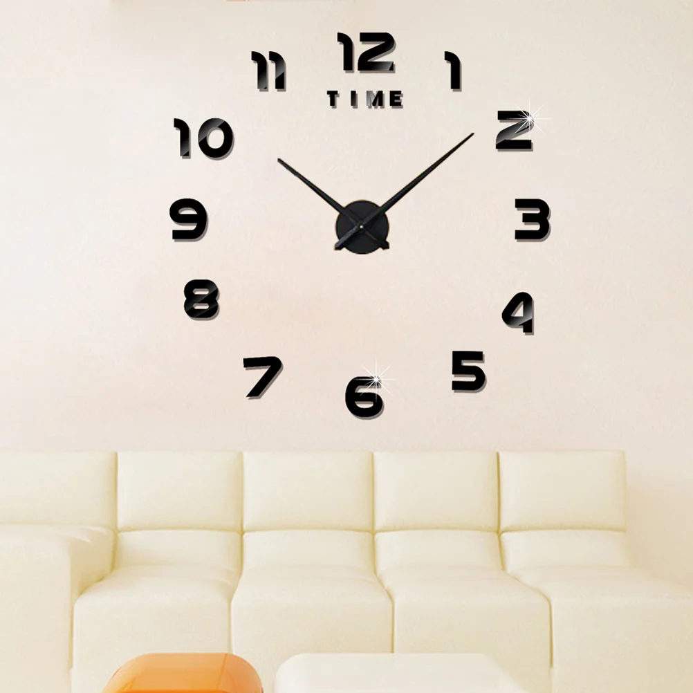 

Creative Acrylic Mirror Wall Clock Large Modern DIY Simple Design Ideal for Bedroom Living Room Study Office Decor