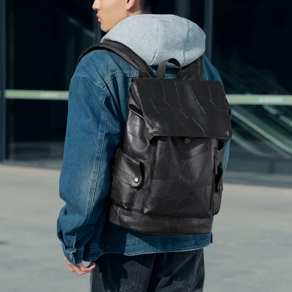 

Faionable Leather Bapa Men's Large Capaci Travel Bag Casual Outing Cuter Bag Double oulder Bag Trendy Lage Bag