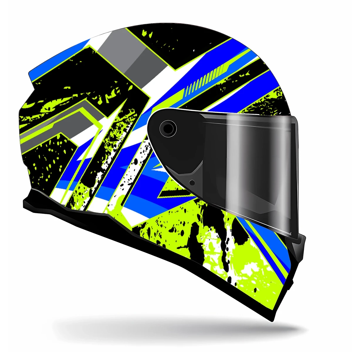 Green ink stripes pattern Motorcycle Helmet Stickers Self Adhesive Racing Custom Helmet Decal Wrap Vinyl Decal Stickers