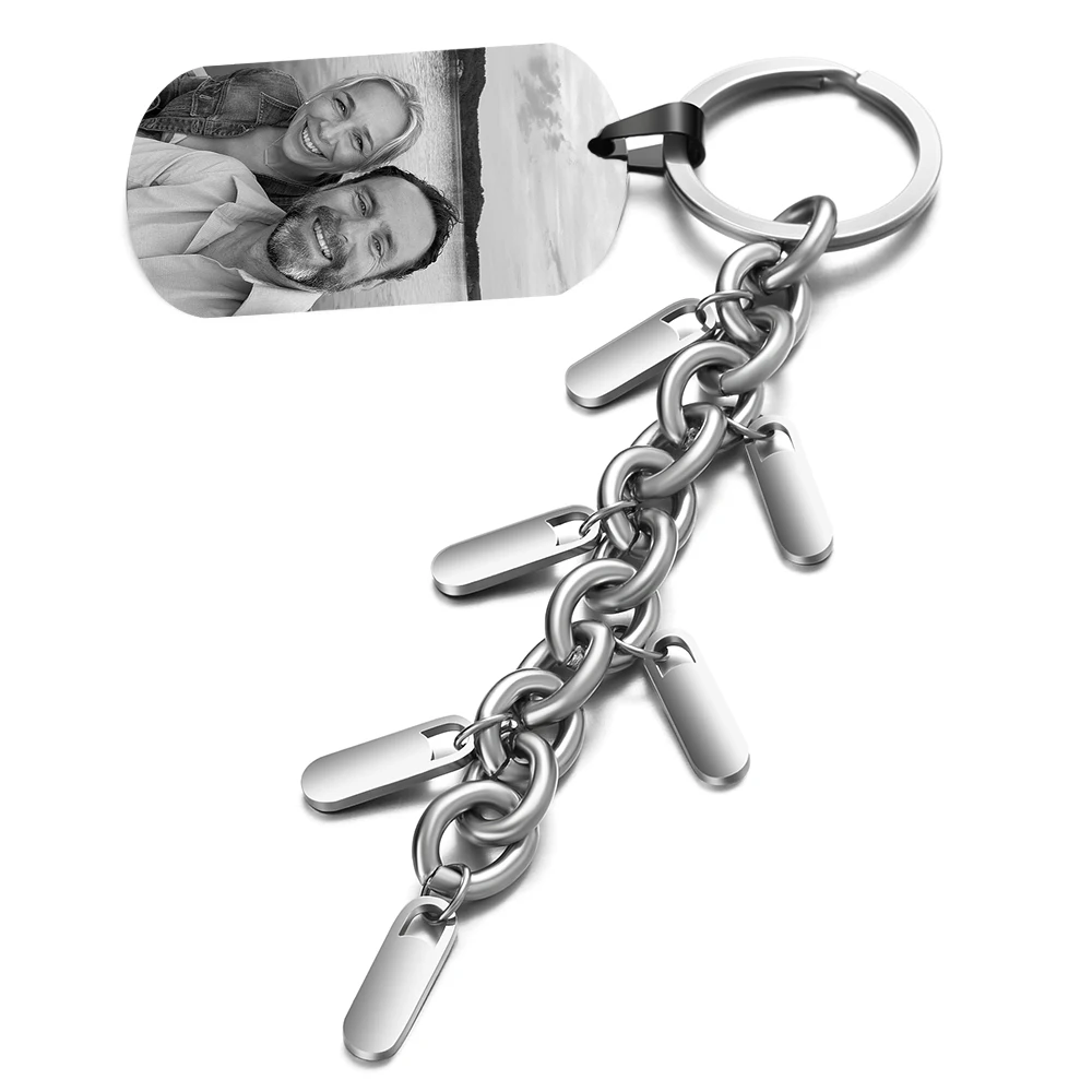 Custom Laser Engraved Name Keychain Stain Steel Personalized Symbol Charm Keyring for Women Men Family Car Key Ring Room Gift