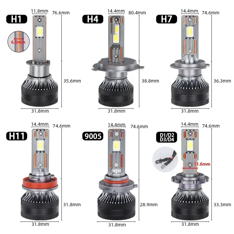 K5C PLUS140W H7 Canbus Led Bulbs4300K LED H4H11HB3 9005 HB4 9006 K6C Led Double Copper Tube Fog Light 12V 2PCS car accessories