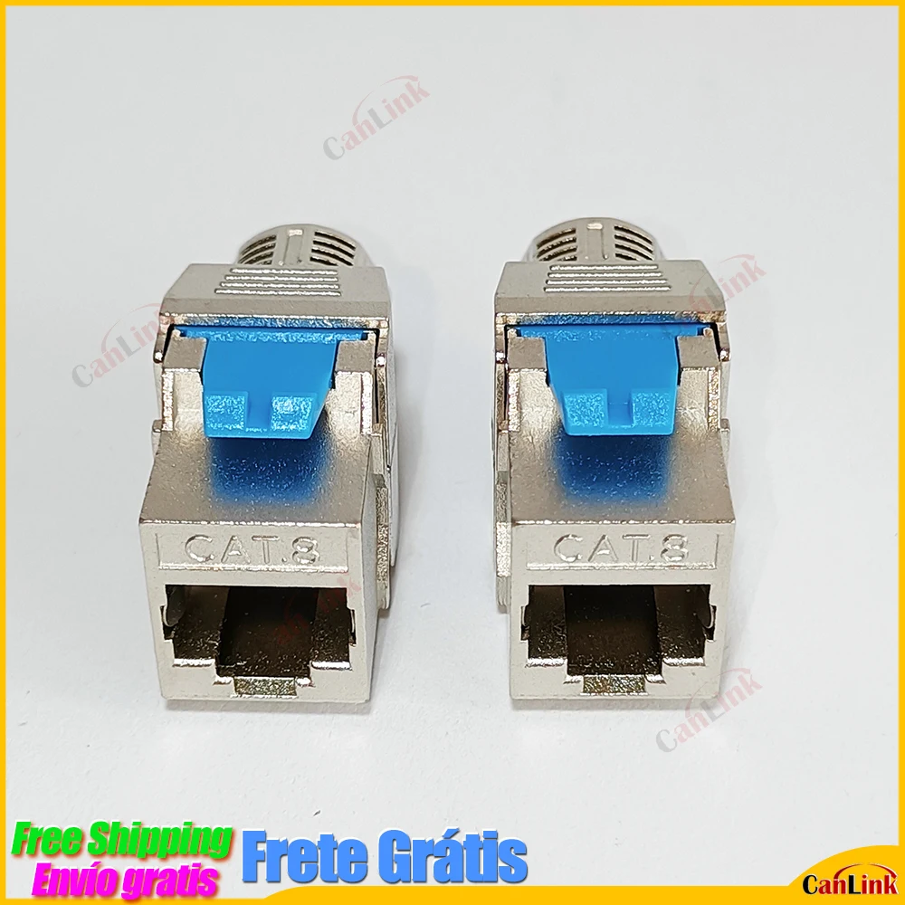 50pcs Alloy shielded CAT8 180 degree FTP Keystone Jack screw Style shielded RJ45 40G Tool-free CAT7/8/6A General Module