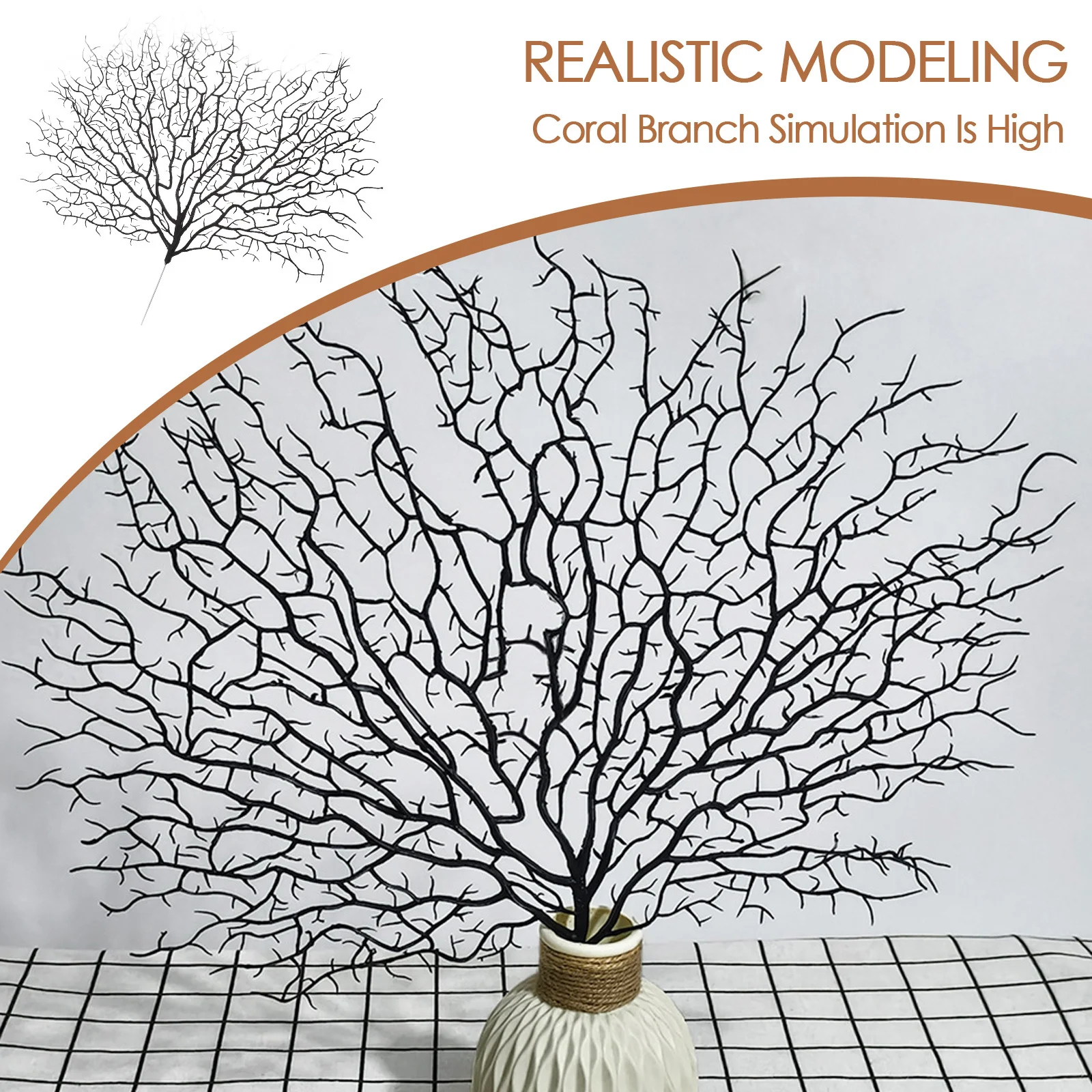 

2Pcs Artificial Coral Branches Lifelike Plastic Dry Branches for DIY Antler Headband Craft Decorative Plant Stems Vase Table