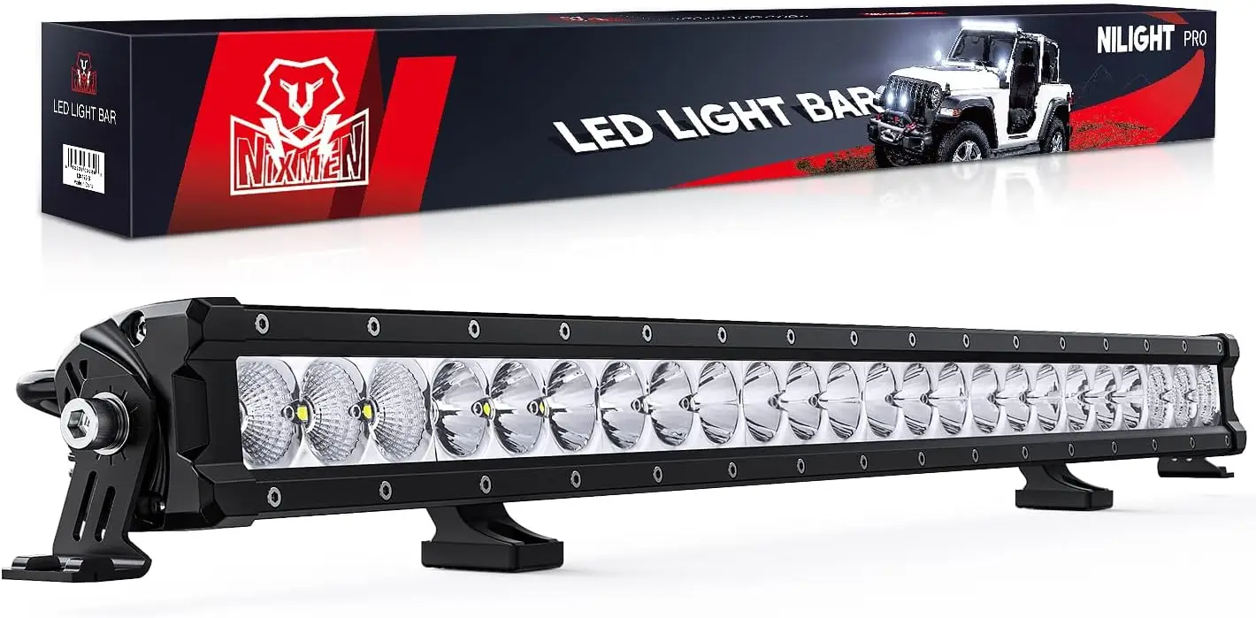 

Nilight LED Light Bar 30 Inch 120W Flood Spot Combo Beam 14400LM IP68 Offroad Single Row Slim Driving Lamp for Pickup Truck SUV ATV UTV Boat Jeep