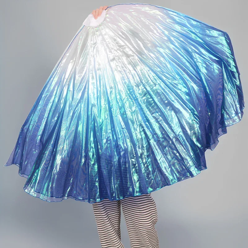 

Веер из рыбьей кости, двойная ткань, похвала, танцевальный угол, крыло, флаг, реквизит для танцевальных выступлений, прозрачный блестящий церковный баннер для сценического реквизита