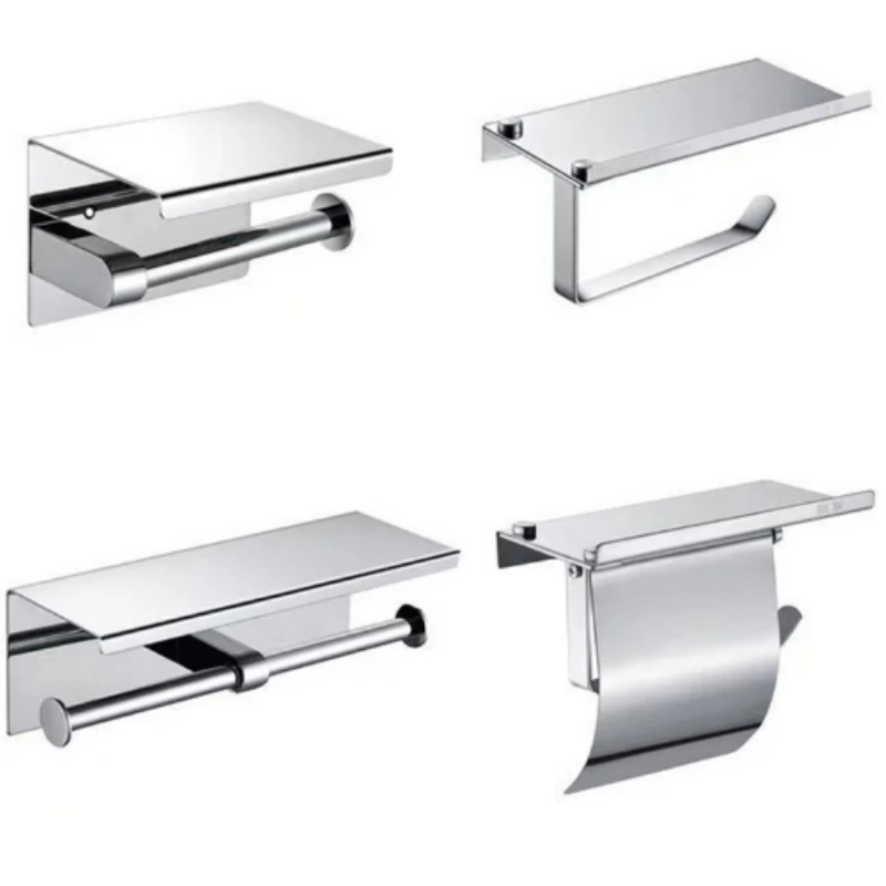 

Durable304 Stainless Steel Tissue Holder Shelf Mobile Phone Holder Hotel Engineering Toilet Paper Holder Hotel Bathroom Roll Box