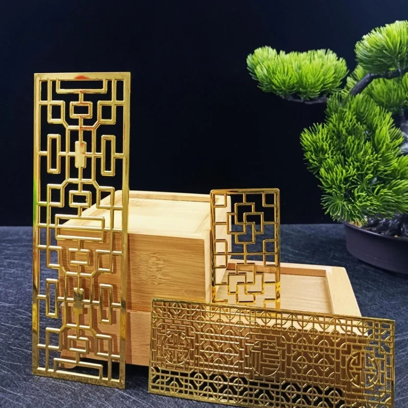 Seafood Modeling Plate Ornaments Gold Small Screen Embellishment Sashimi Plate Ice Plate Insert Decoration.