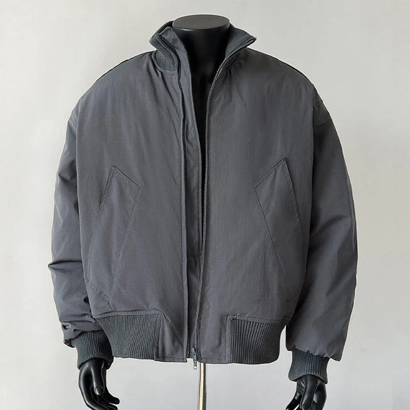 

New Men's American Style Aviator Jacket Parkas Casual Stand Collar Warm Solid Outdoor Pilot Coat Male Outwear Windproof Parkas