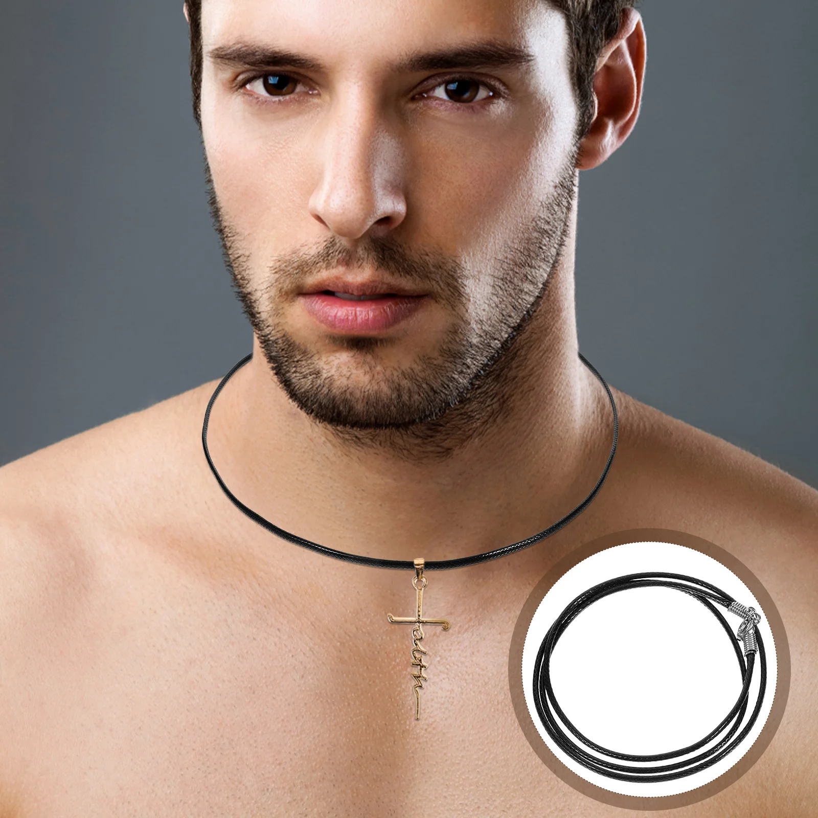 

Black Braided Wax Rope Necklace Handmade Cord Jewelry Making Supplies for Adults Jewellery Metal Man Cords Waxed