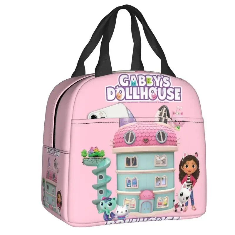 Gabbys Dollhouse Insulated Lunch Tote Bag for Women Mercat Cat Portable Thermal Cooler Bento Box School