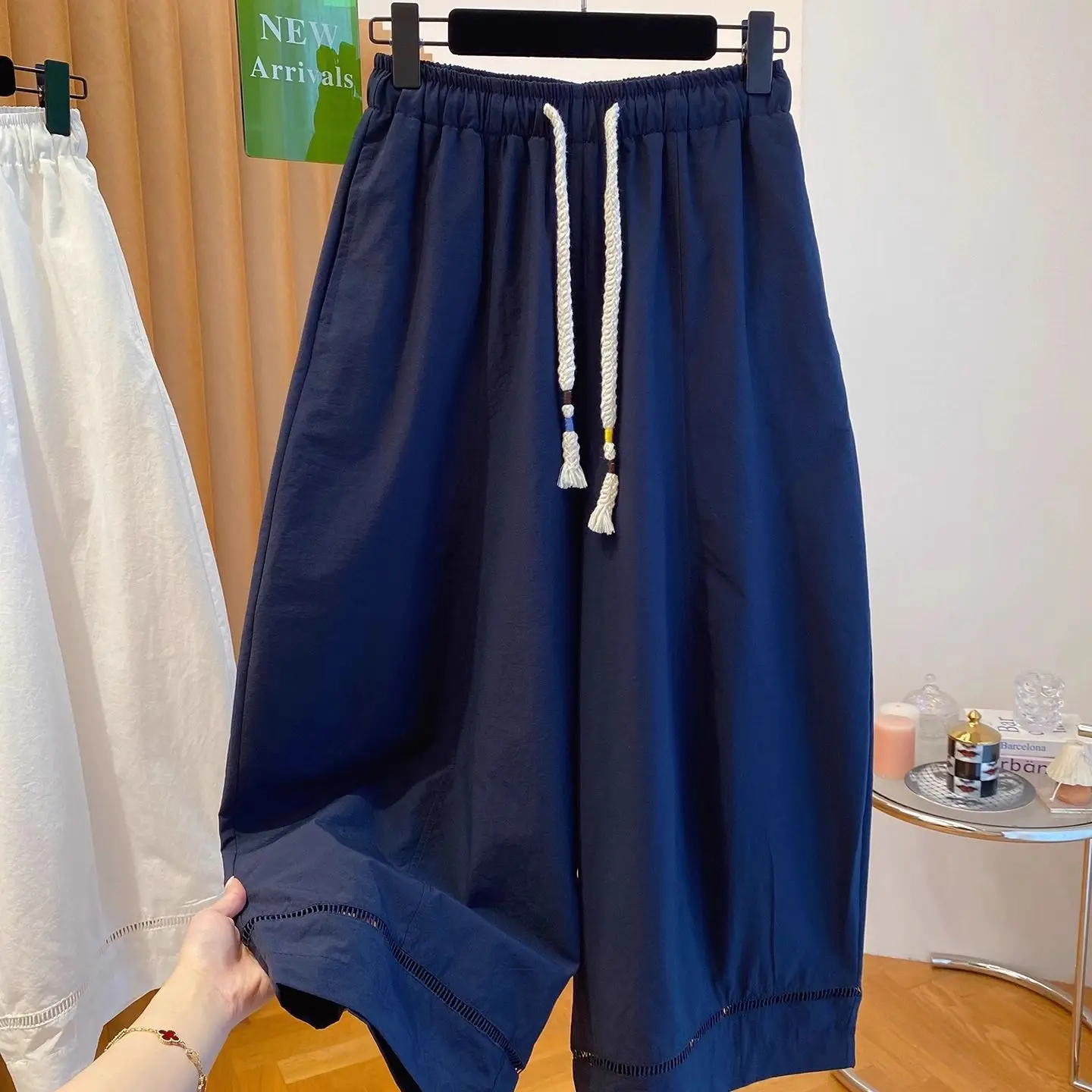 

plus Size Casual Pants Men Women Summer Lightweight Qui Dry Hollow out Wide Leg Pants Comfortable Loose Fit Straight Leg