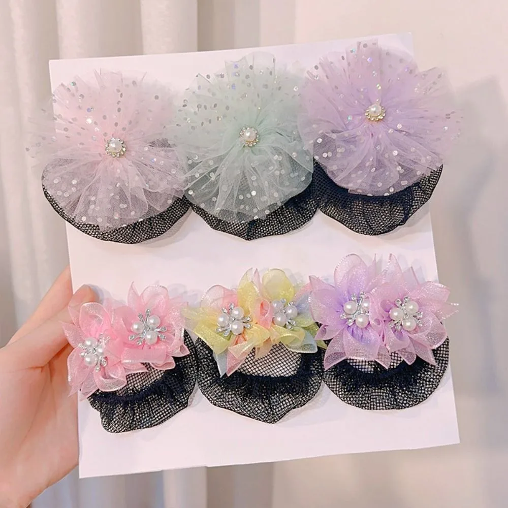 

Elegant Princess Snood Spring Clip Mesh Star Star Hair Nets Colorful Invisible Sequin Hair Nets Dance