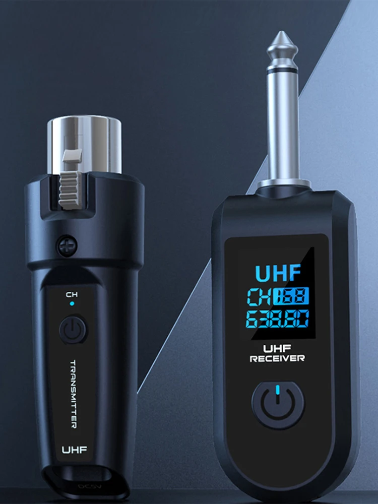 Conversor de microfone sem fio, transmissor e receptor xlr, sistema sem fio recarregável para microfone dinâmico/com fio