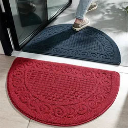 Solid Color Retro Semi-circular Dust Removal Door Mat Home Household Bathroom Non-slip Floor Rug