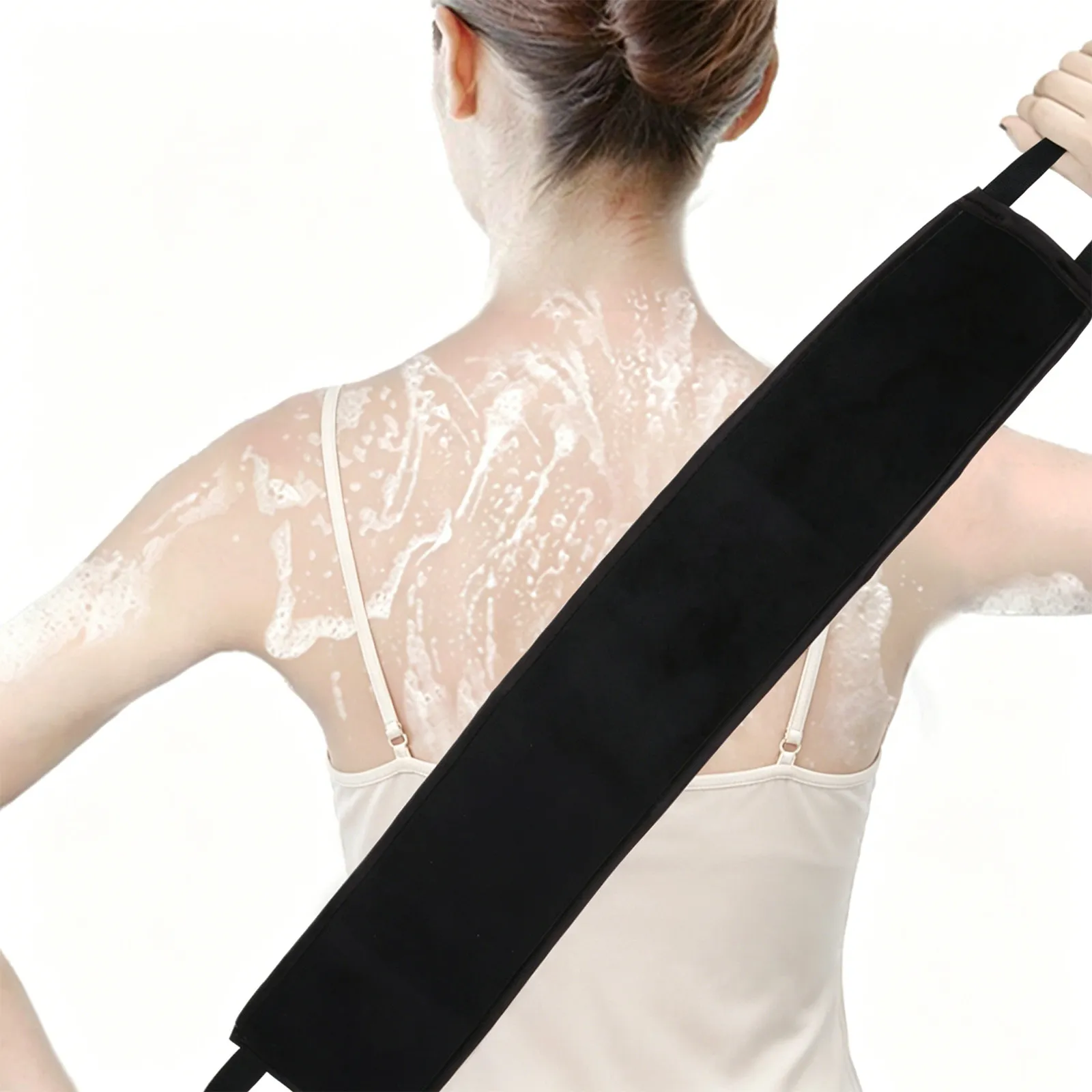 1Pcs Premium Flocking Back Scrubber Towel Ultra Light Washable Exfoliating Rub Strip for Dead Skin Removal Tanning Oil