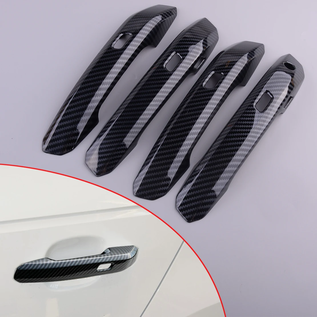 4pcs Outer Door Handle Cover Trim Fit For Audi A4 B9 A5 2019 2018 2017
