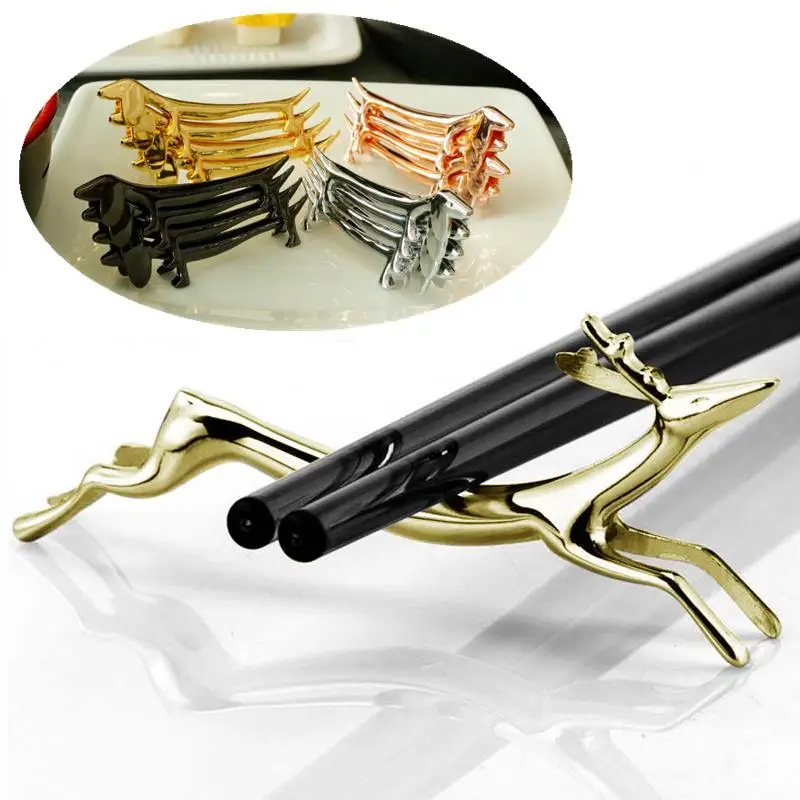 Silver Cutlery Bracket Holder Kitchen Accessories Zinc Alloy Cute Cutlery Storage Fawn /Little Dog Shape Tableware Rack Holder