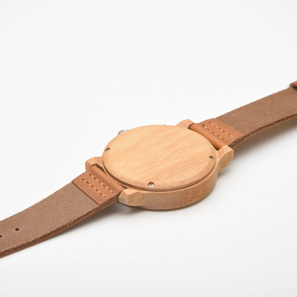 

1pc Bamboo Wooden Watch For Men Strap Durable Lightweight Vintage Casual Wristwatch Business Chic Gift Box Included