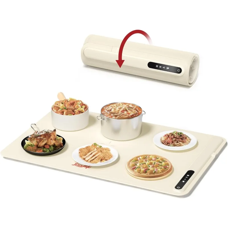 Electric Warming Tray with Adjustable Temperature, Laudlife Foldable Food Warmer for Parties Features 3 Modes & Fast Heating