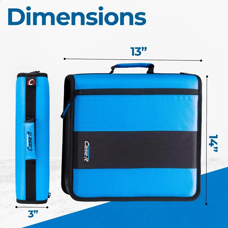 Raccoglitore classico con cerniera Orings da 2 pollici Capacità di 350 fogli Tasche portaoggetti multiple Tracolla Organizzatore per ufficio scolastico D251 Deni