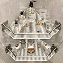 2PCS Bathroom Acrylic Shelves Kitchen Storage Organiser Shampoo Shelf Shower Shelf Bathroom Accessories No Drill Storage Shelf