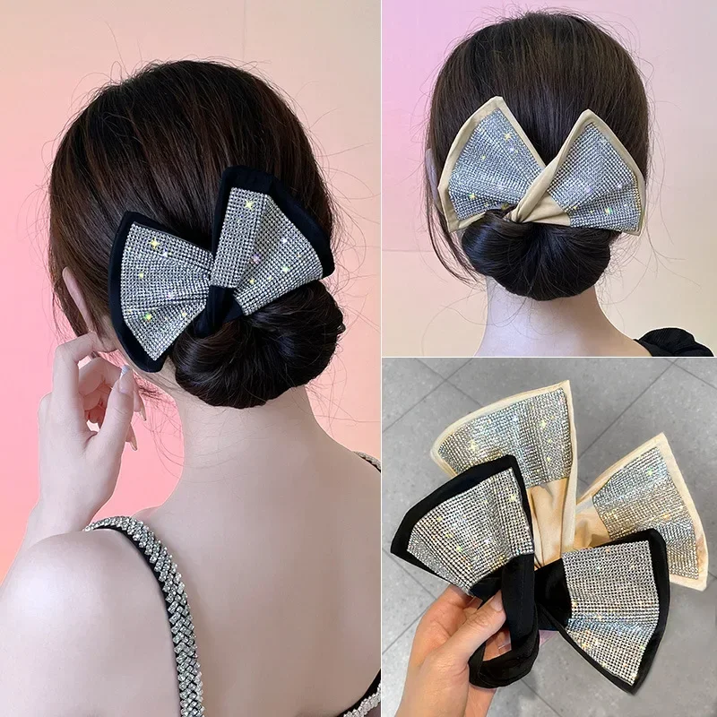 Women's Bow-shaped Hairpin Device Sweet and Lovely Hairpin Fast Hair Bun Hair Styling Tools Braid Hairbands Hairstyle Tools